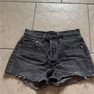 Black Denim Levi Women Shorts